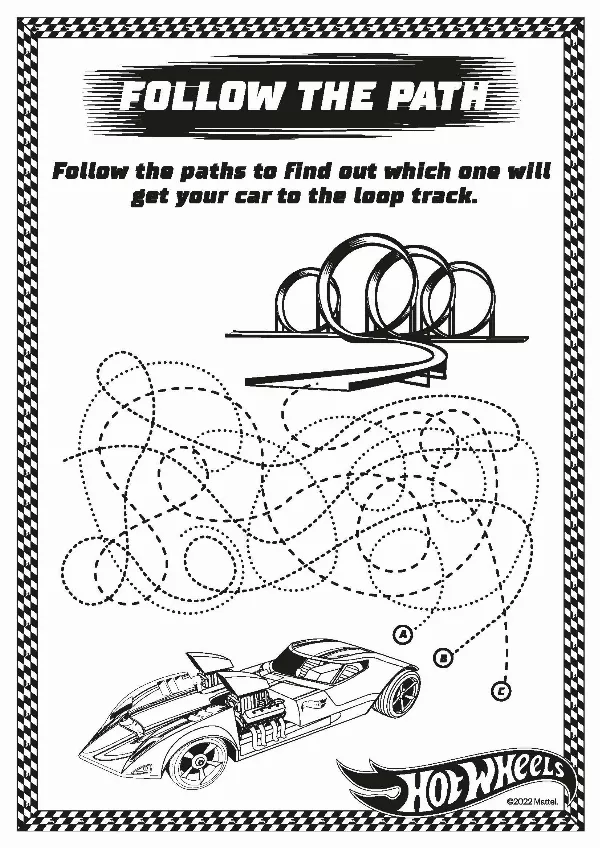 Hot Wheels Activity Sheet 1